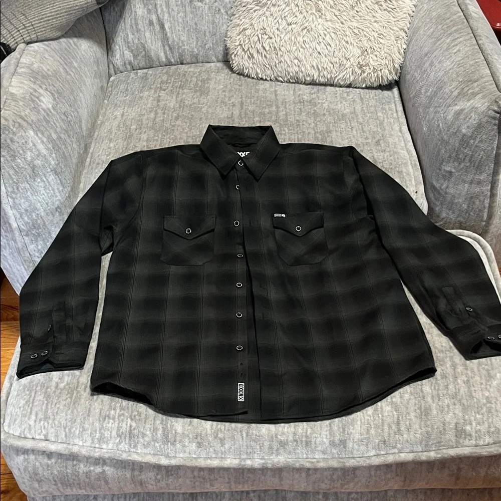 DIXXON Black Plaid Dress Shirt - Picture 1 of 10